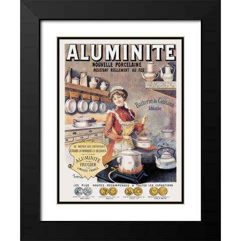 Cooks: Aluminite Black Modern Wood Framed Art Print with Double Matting by Tamagno, Francisco