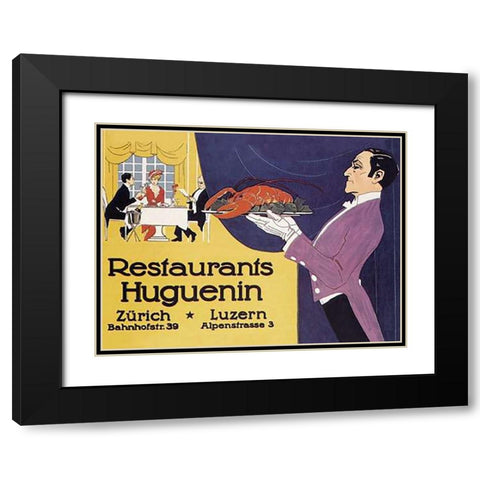 Cooks: Restaurants Huguenin Black Modern Wood Framed Art Print with Double Matting by Advertisement