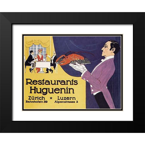 Cooks: Restaurants Huguenin Black Modern Wood Framed Art Print with Double Matting by Advertisement