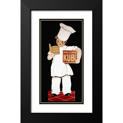 Cooks: Bouillon Kub Black Modern Wood Framed Art Print with Double Matting by Advertisement