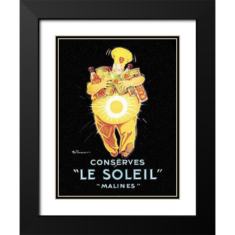 Cooks: Le Soleil Black Modern Wood Framed Art Print with Double Matting by Fournier, Hy