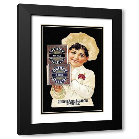 Cooks: Olibet Galletas Black Modern Wood Framed Art Print with Double Matting by Advertisement