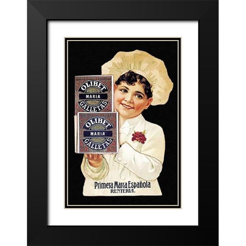 Cooks: Olibet Galletas Black Modern Wood Framed Art Print with Double Matting by Advertisement