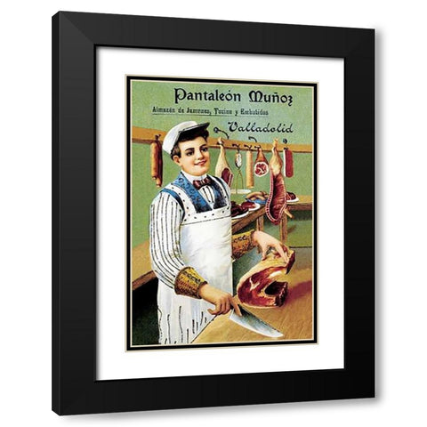 Cooks: Pantaleon Munoz Black Modern Wood Framed Art Print with Double Matting by Advertisement