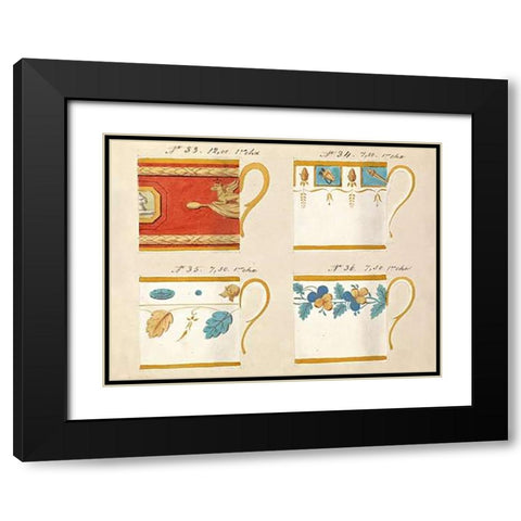 Quatre tasses du 1er choix, ca. 1800-1820 Black Modern Wood Framed Art Print with Double Matting by Honore