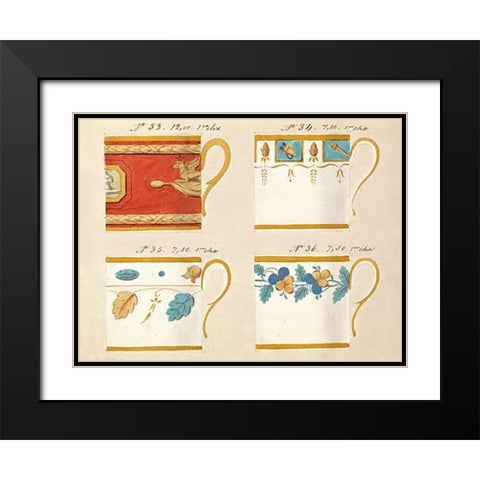 Quatre tasses du 1er choix, ca. 1800-1820 Black Modern Wood Framed Art Print with Double Matting by Honore
