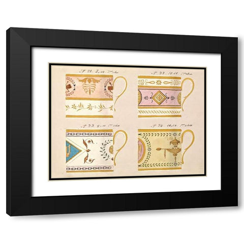 Quatre tasses du 1er choix, ca. 1800-1820 Black Modern Wood Framed Art Print with Double Matting by Honore