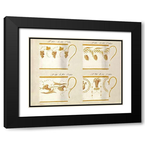 Quatre tasses du 1er choix, ca. 1800-1820 Black Modern Wood Framed Art Print with Double Matting by Honore