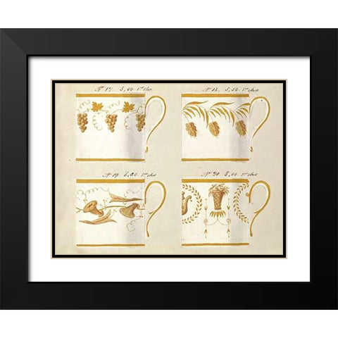 Quatre tasses du 1er choix, ca. 1800-1820 Black Modern Wood Framed Art Print with Double Matting by Honore