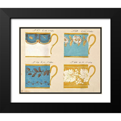 Quatre tasses du 1er choix, ca. 1800-1820 Black Modern Wood Framed Art Print with Double Matting by Honore
