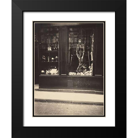 Zoologists Shop Black Modern Wood Framed Art Print with Double Matting by Atget, Eugene