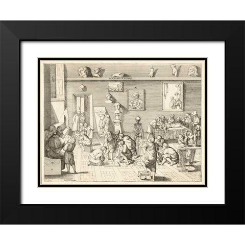 Academia dpitori Black Modern Wood Framed Art Print with Double Matting by Alberti, Pietro Francesco