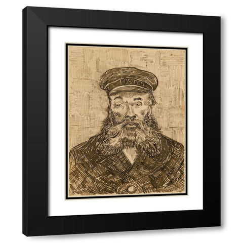 Portrait of Joseph-Ã‰tienne Roulin Black Modern Wood Framed Art Print with Double Matting by Van Gogh, Vincent
