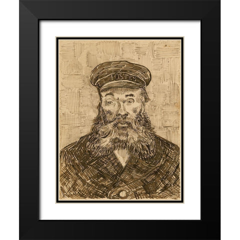 Portrait of Joseph-Ã‰tienne Roulin Black Modern Wood Framed Art Print with Double Matting by Van Gogh, Vincent