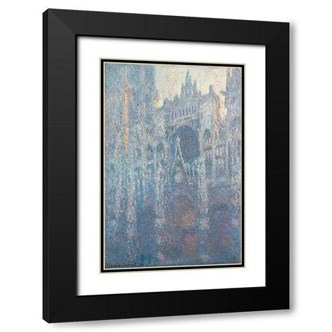The Portal of Rouen Cathedral in Morning Light Black Modern Wood Framed Art Print with Double Matting by Monet, Claude
