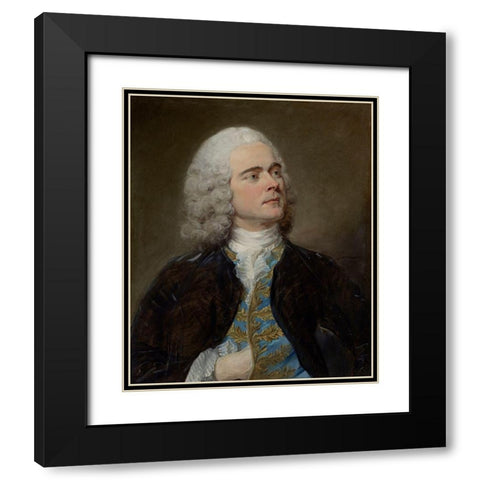Charles-Francois Pinceloup de la Grange Black Modern Wood Framed Art Print with Double Matting by Perronneau, Jean-Baptiste