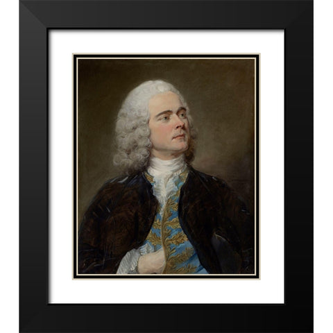 Charles-Francois Pinceloup de la Grange Black Modern Wood Framed Art Print with Double Matting by Perronneau, Jean-Baptiste