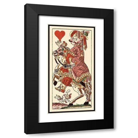 Knight of Hearts (Bauern Hochzeit Deck) Black Modern Wood Framed Art Print with Double Matting by Gobl, Andreas Benedictus