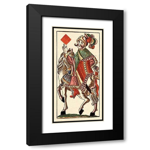 Knight of Diamonds (Bauern Hochzeit Deck) Black Modern Wood Framed Art Print with Double Matting by Gobl, Andreas Benedictus