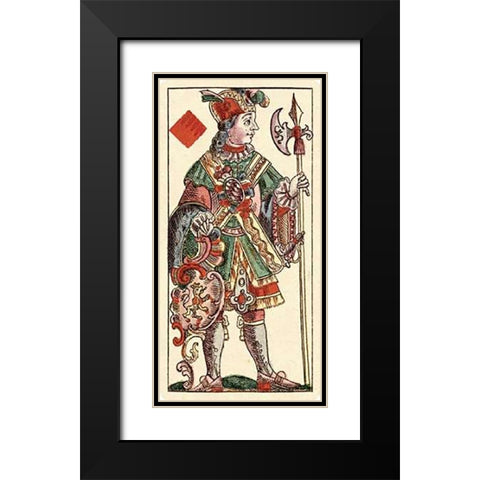 Knave of Diamonds (Bauern Hochzeit Deck) Black Modern Wood Framed Art Print with Double Matting by Gobl, Andreas Benedictus