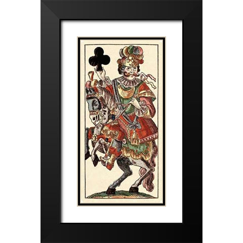 Knight of Clubs (Bauern Hochzeit Deck) Black Modern Wood Framed Art Print with Double Matting by Gobl, Andreas Benedictus