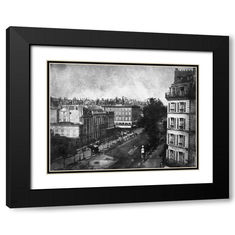The Boulevards of Paris, May 1843 Black Modern Wood Framed Art Print with Double Matting by Talbot, William