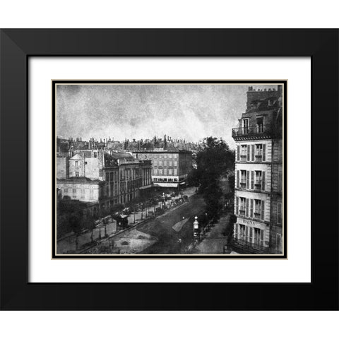 The Boulevards of Paris, May 1843 Black Modern Wood Framed Art Print with Double Matting by Talbot, William