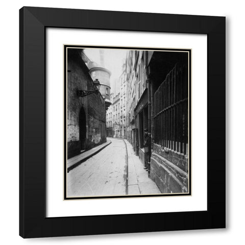 Paris, 1921 - Rue de lHotel-de-Ville Black Modern Wood Framed Art Print with Double Matting by Atget, Eugene