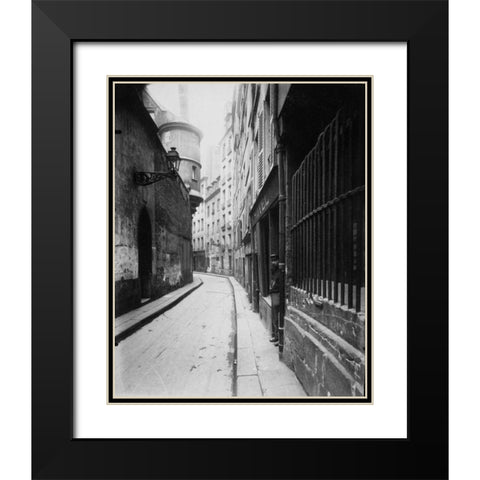 Paris, 1921 - Rue de lHotel-de-Ville Black Modern Wood Framed Art Print with Double Matting by Atget, Eugene