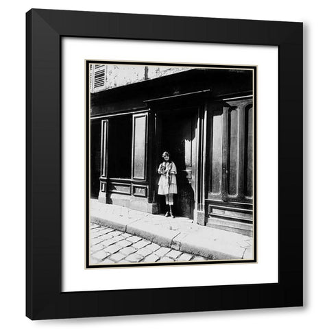 France, 1921 - Brothel, Versailles, Petit Place Black Modern Wood Framed Art Print with Double Matting by Atget, Eugene