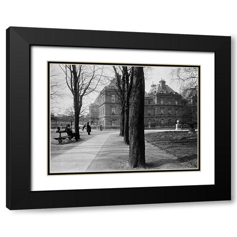 Paris, 1902-1903 - Luxembourg Gardens Black Modern Wood Framed Art Print with Double Matting by Atget, Eugene