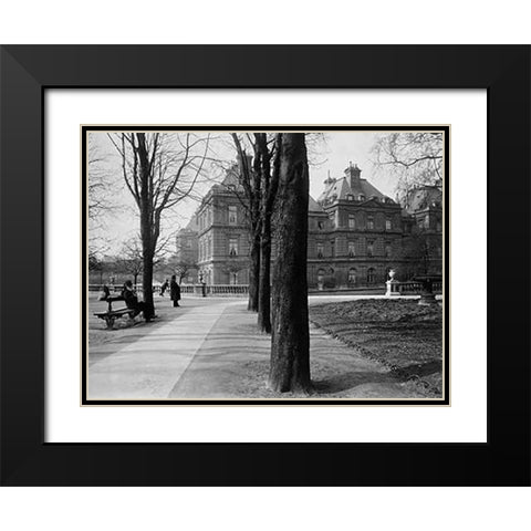 Paris, 1902-1903 - Luxembourg Gardens Black Modern Wood Framed Art Print with Double Matting by Atget, Eugene