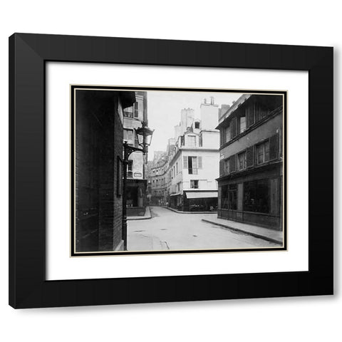 Paris, 1922 - Rue Cardinale Black Modern Wood Framed Art Print with Double Matting by Atget, Eugene