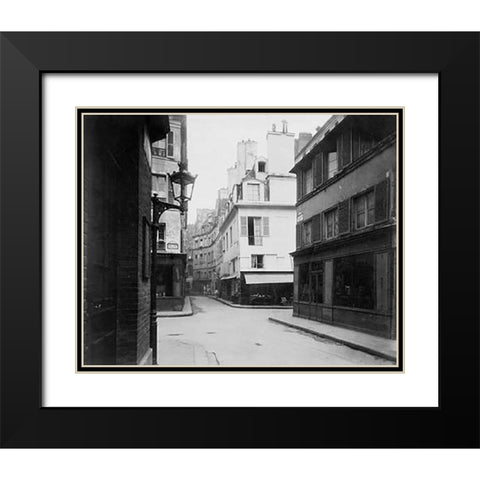 Paris, 1922 - Rue Cardinale Black Modern Wood Framed Art Print with Double Matting by Atget, Eugene