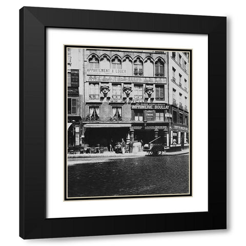 Paris, 1903 - House on the Place du Caire Black Modern Wood Framed Art Print with Double Matting by Atget, Eugene