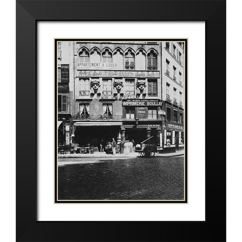 Paris, 1903 - House on the Place du Caire Black Modern Wood Framed Art Print with Double Matting by Atget, Eugene
