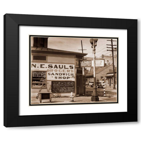 Street Scene, New Orleans, Louisiana, 1935 Black Modern Wood Framed Art Print with Double Matting by Evans, Walker