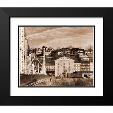 Part of Phillipsburg, New Jersey, 1935 Black Modern Wood Framed Art Print with Double Matting by Evans, Walker