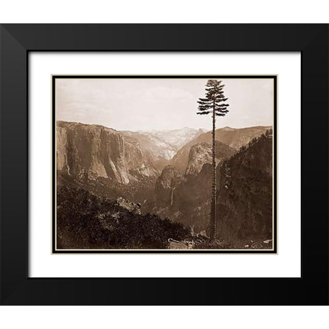 Yosemite Valley from the Best General View, 1866 Black Modern Wood Framed Art Print with Double Matting by Watkins, Carleton
