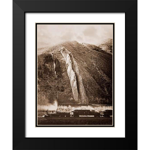 The Devils Slide, Utah, 1873-1874 Black Modern Wood Framed Art Print with Double Matting by Watkins, Carleton