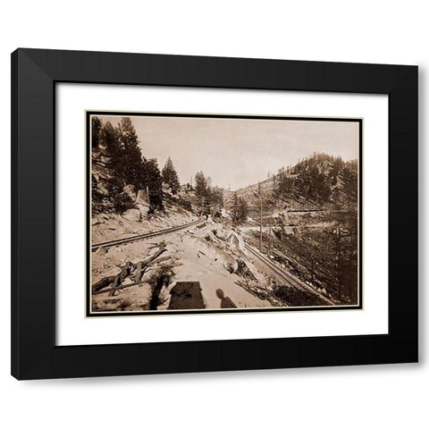 View on Lake Tahoe, California, 1877 Black Modern Wood Framed Art Print with Double Matting by Watkins, Carleton