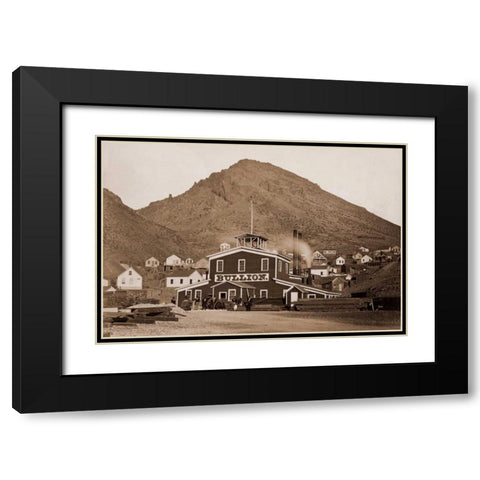 The Bullion Mine, Virginia City, Nevada, 1880 Black Modern Wood Framed Art Print with Double Matting by Watkins, Carleton