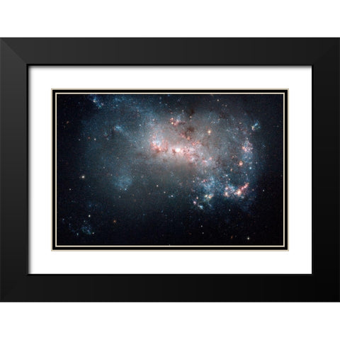 Stellar Fireworks Ablaze in Galaxy NGC 4449 Black Modern Wood Framed Art Print with Double Matting by NASA