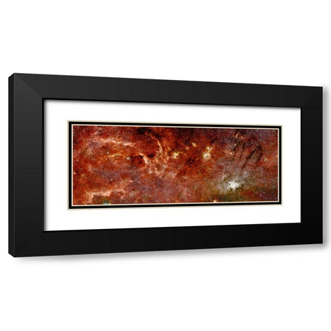 HST-Spitzer Composite of Galactic Center Black Modern Wood Framed Art Print with Double Matting by NASA