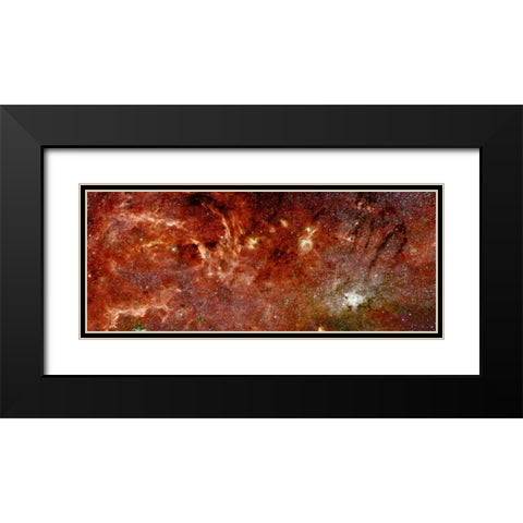 HST-Spitzer Composite of Galactic Center Black Modern Wood Framed Art Print with Double Matting by NASA