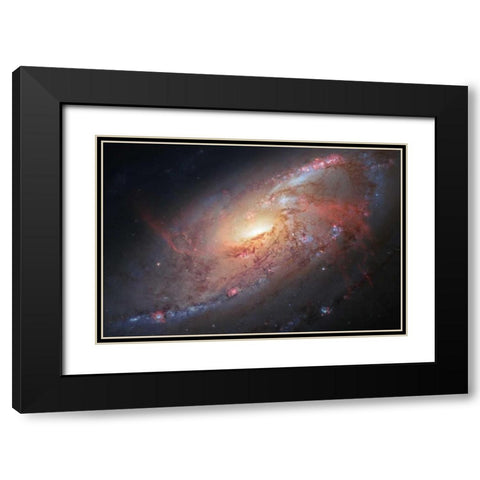 Galaxy M106 Black Modern Wood Framed Art Print with Double Matting by NASA