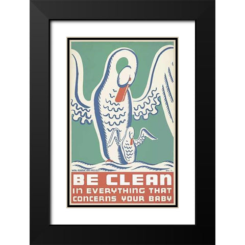 Be clean in everything that concerns your baby Black Modern Wood Framed Art Print with Double Matting by Krause, Erik-Hans
