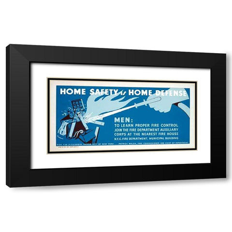 Home safety is home defense - Learn fire control Black Modern Wood Framed Art Print with Double Matting by Tworkov, Jack