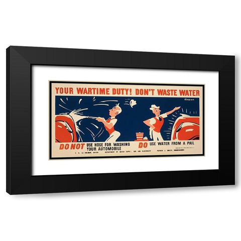 Do not use hose for washing your automobile Black Modern Wood Framed Art Print with Double Matting by Kerkam, Earl