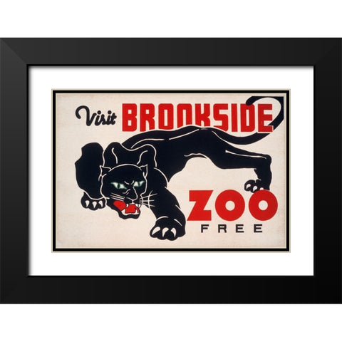 Brookfield Zoo - Panther Black Modern Wood Framed Art Print with Double Matting by WPA
